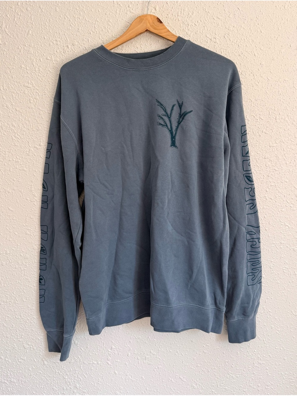 Noah Kahan season of the sticks faded blue crewneck sweatshirt M - Picture 2 of 7